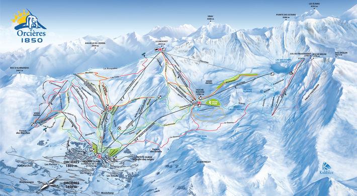 Plan des pistes Orcières Merlette