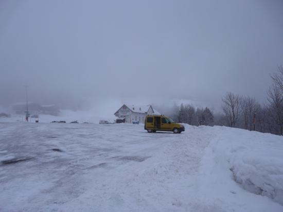 Col de la Sclucht dans le brouillard en janvier