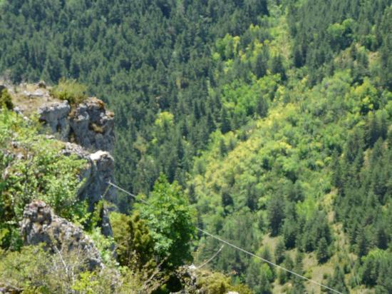 la tyrolienne de la via cordata de Meyrueis