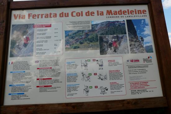 panneau d'info de la via du col de la madeleine
