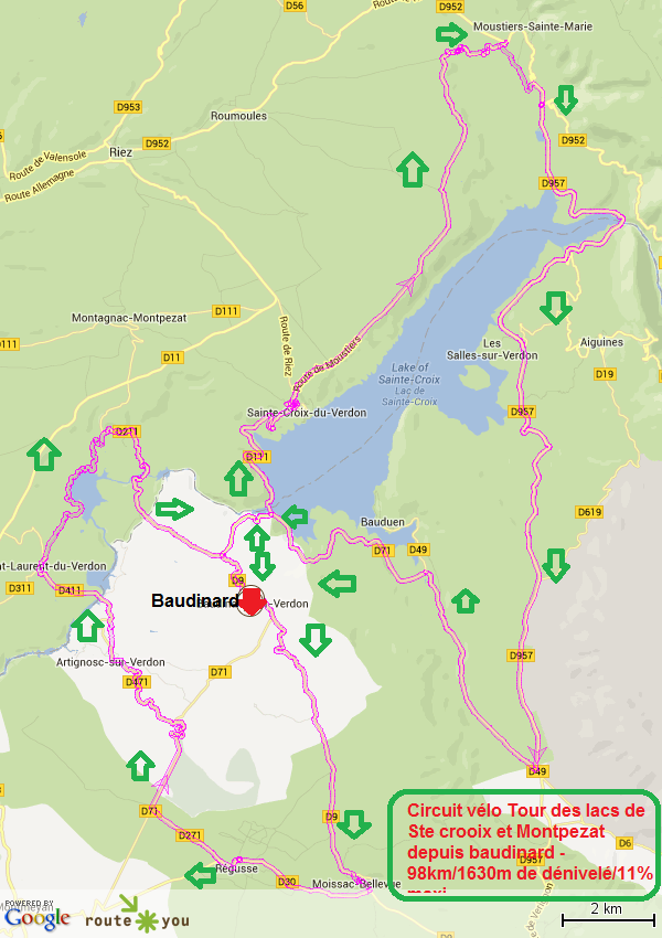 Circuit Velo Tour Des Lacs De Ste Croix Montpezat