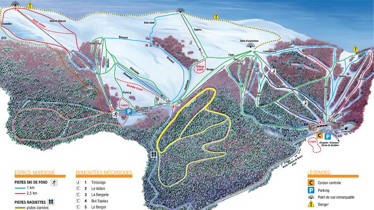 col de Rousset-plan des pistes