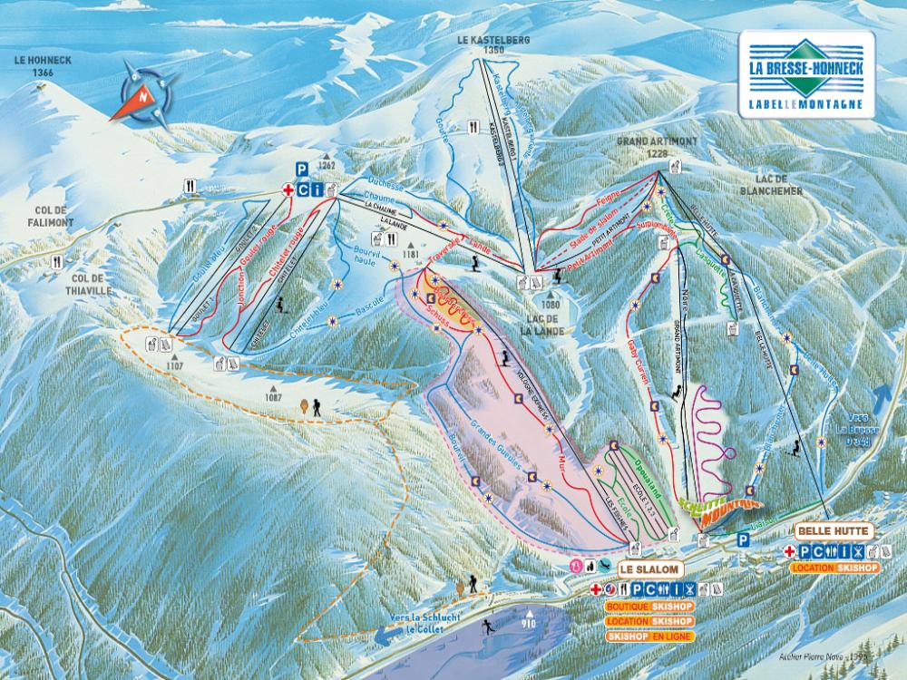 Pistes et remontées de la station de ski de La Bresse (Vosges)