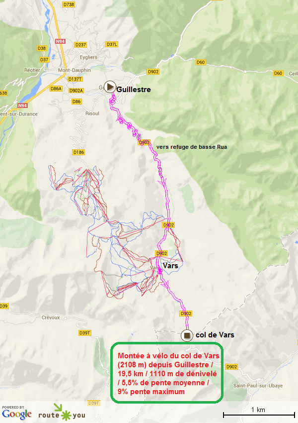 Col Vars à vélo Guillestre Hautes Alpes