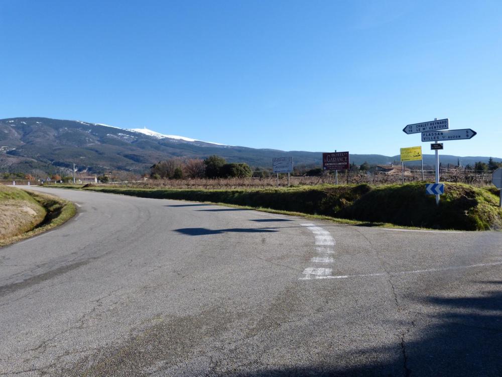 au départ de Bédoin en direction du Ventoux