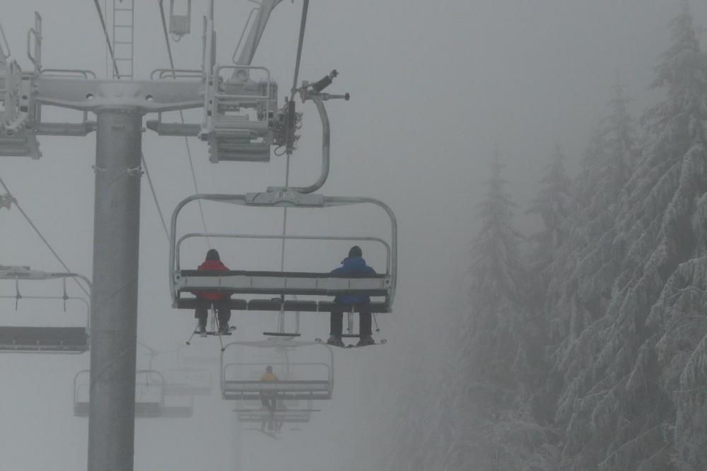 télésiège debrayable de vologne, sous le brouillard