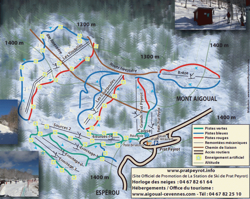 plan des piste de Prat Peyrot