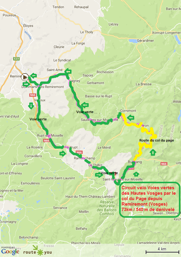 Voies vertes des hautes vosges par le col du page depuis remiremont vosges