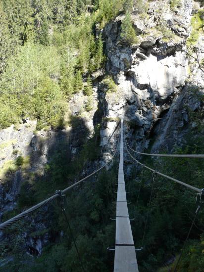 passerelle via ferrata du lac de la Rosière à Courchevel