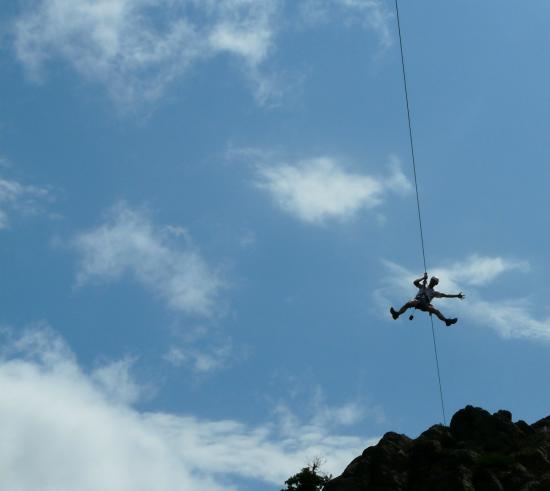 la tyrolienne de la via ferrata de Villefort