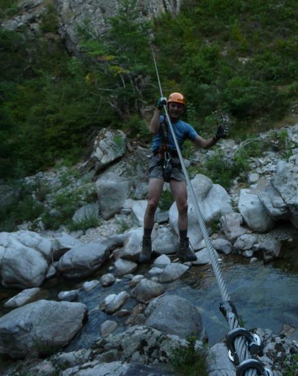 la tyrolienne facile de la via de Rousse (Lozère)