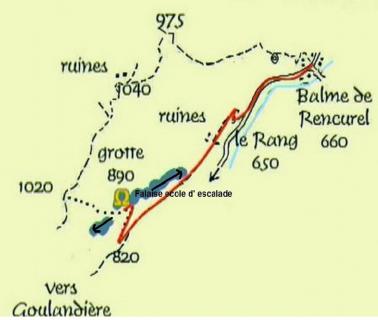 grotte de Bouleyre(balme de Rencurel) d' après un dessin de Antoine Salvi