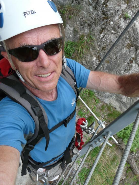 l' échelle de la via de la vierge à Aussois non loin de la sortie