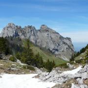 dents de Lanfon depuis les chalets de l' aulp riant  dessus