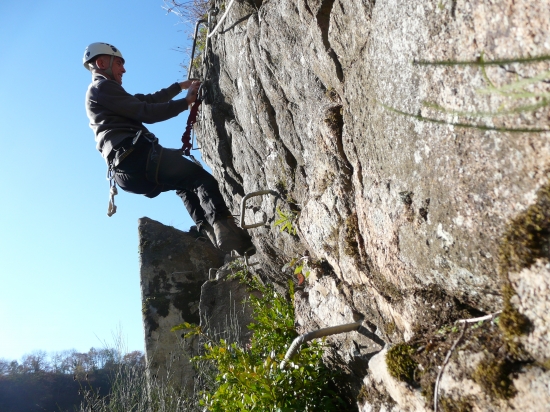 le départ de la via ferrata des gorges du haut Cher
