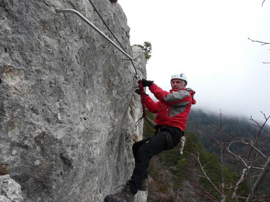 Dans la traversée de la via de la Berche