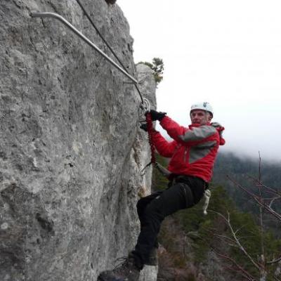 Dans la traversée de la via de la Berche