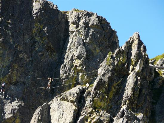 pont de singe très souple de la via des 3 fontaines à Chamrousse