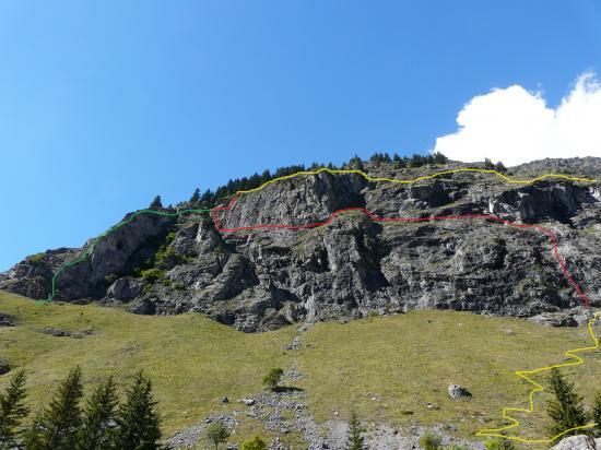 parcours de la via ferrata du plan du Bouc à Champagny la Vanoise