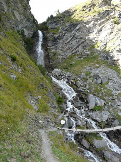 Sortie de la via ferrata de Plan du Bouc - la passerelle