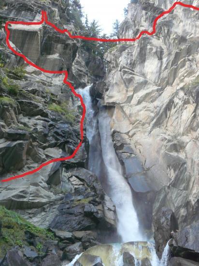 Itineraire de la via ferrata de la cascade de la Fraîche à Pralognan