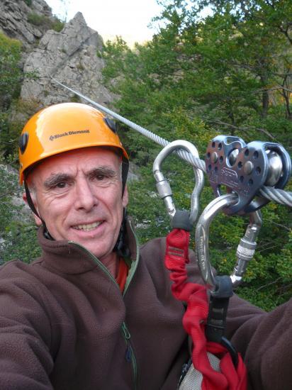 A l' arrivée de la tyrolienne de Rousses