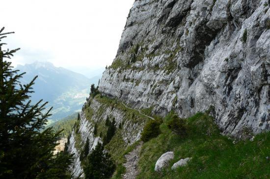 sentier suspendu pour aller à chamechaude par le jardin