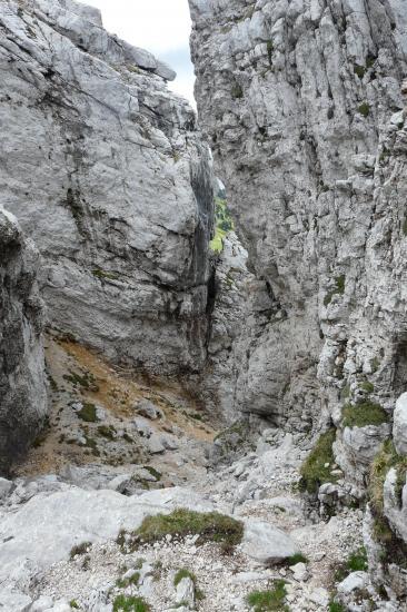 vue depuis le haut haut de la cheminée de chamechaude vers le chemin d' accès