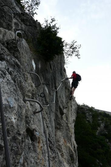 dans la partie la plus dure de la via (dévers)