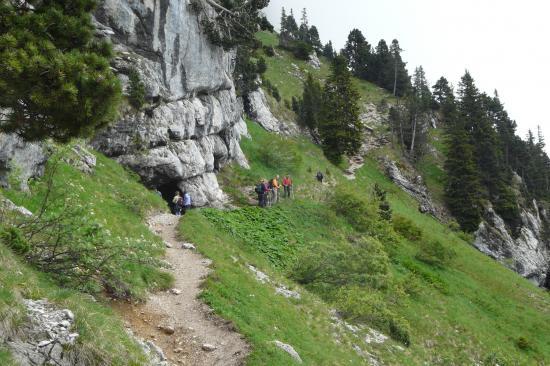 du trou du glas, demi tour et remontée vers la cheminée