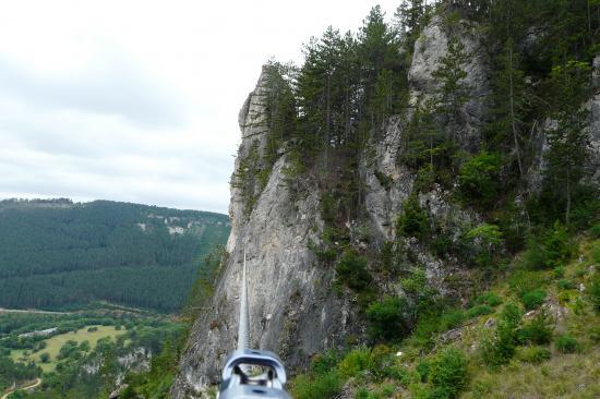 la tyrolienne de Mende (rochers de Moïse)