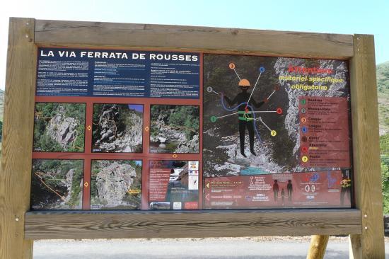 panneau explicatif de la via ferrat de rousses (lozère)