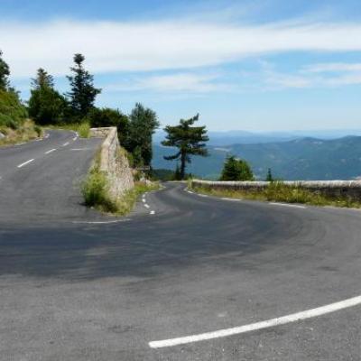 lacets col de Pré la Dame depuis Génolhac (lozère)