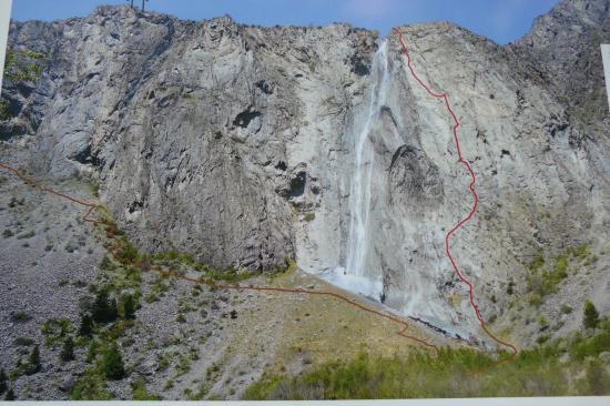 Itineraire de la via ferrata de la cascade de la Pisse à Mizoen