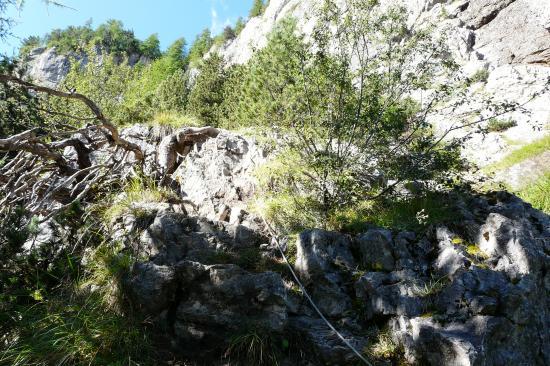 départ de la via ferrata de la cascade aux Orres