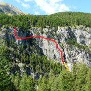 itineraire de la via ferrata de la cascade aux Orres