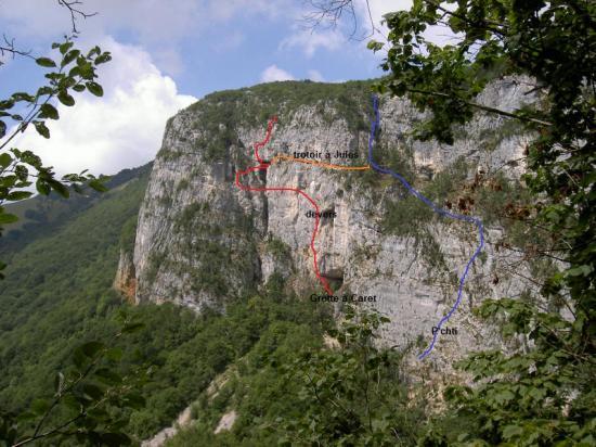 Les itinéraires  grotte à Caret et Pchti