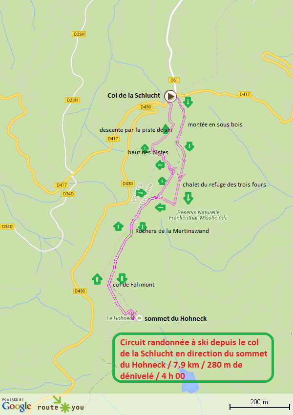 Circuit randonnee a ski la schlucht le hohneck