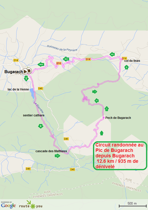 Circuit randonnee au pech de bugarach