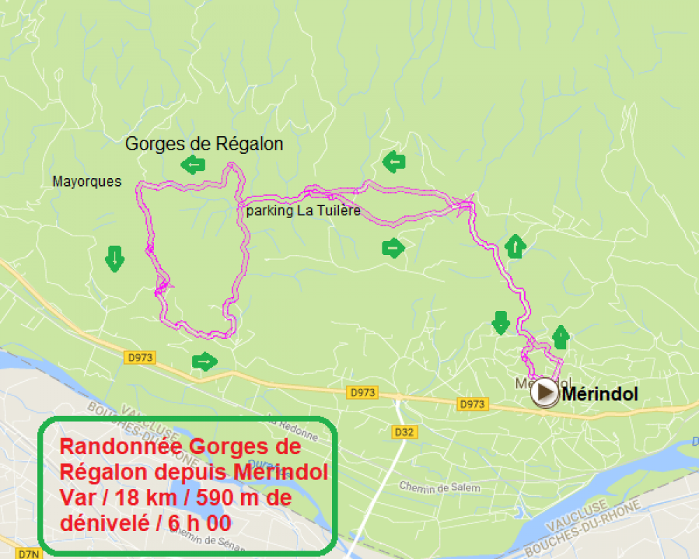 Circuit randonnee gorges de regalon depuis merindol