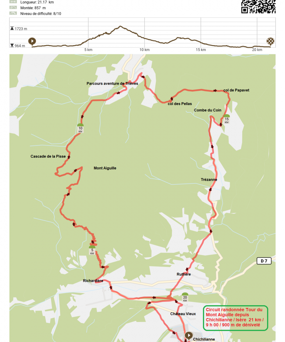 Circuit randonnee tour du mont aiguille depuis chichilianne