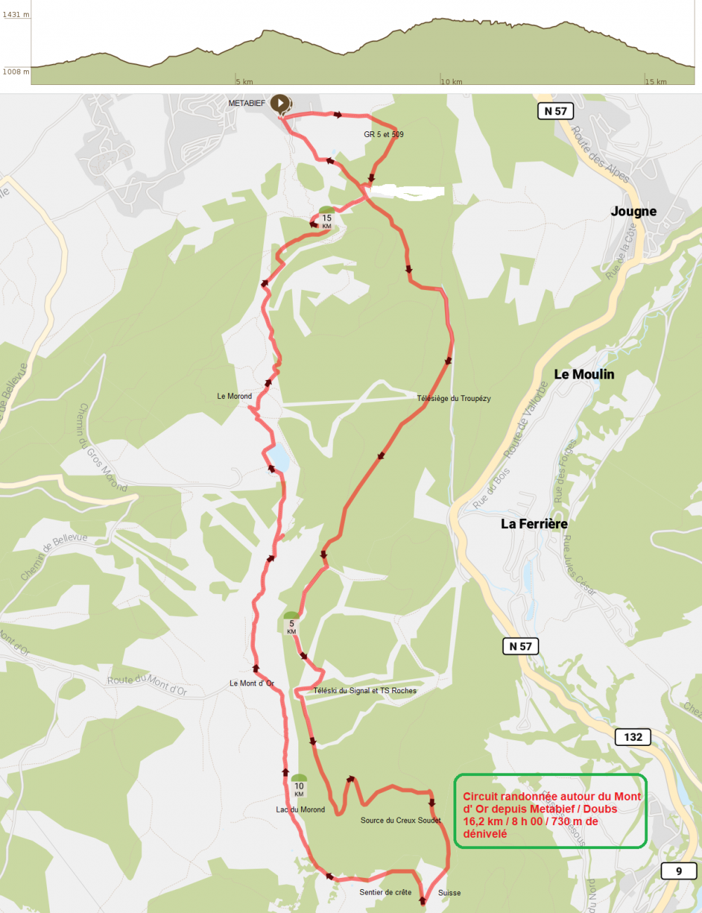 Circuit randonnee tour du mont d or depuis metabief doubs 1