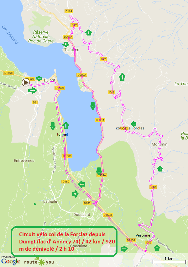 Circuit velo col de la forclaz depuis duingt 74 1