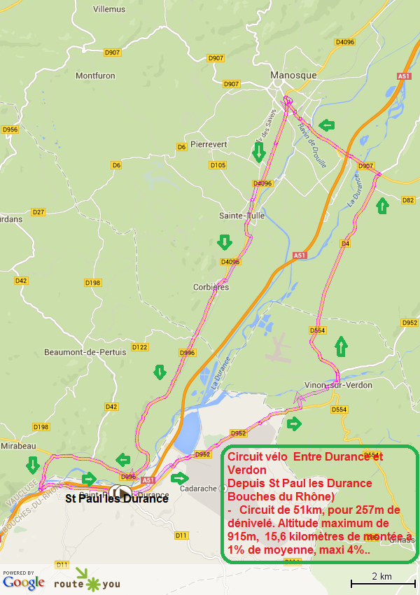 Circuit vélo entre Durance et Verdon