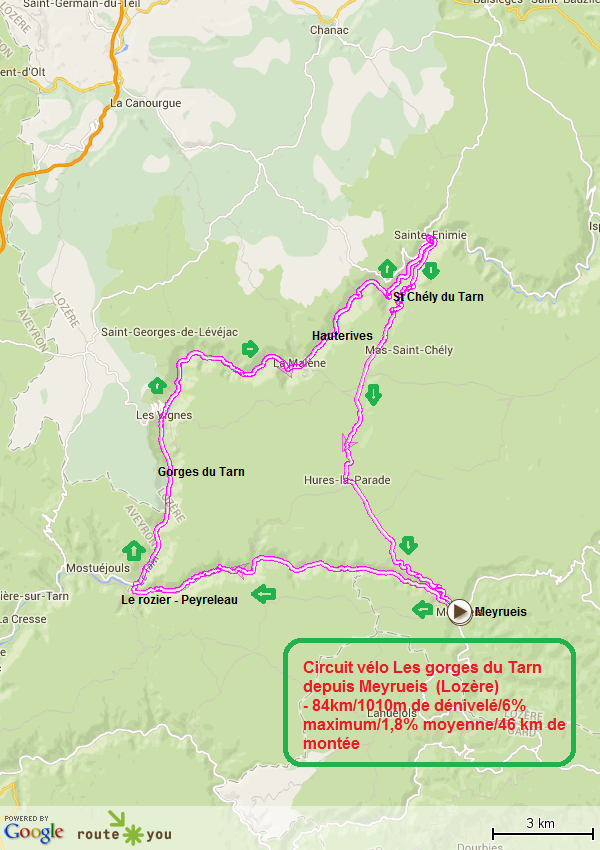 Circuit velo les gorges du tarn depuis meyrueis circuit velo lozere