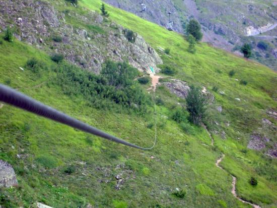 La tyrolienne de la via de Comborsière (St Sorlin d' Arves)