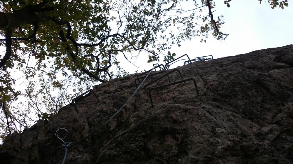 Bonne verticale avec un passage légèrement déversant dans l' atelier 3 à la via de la Dordogne