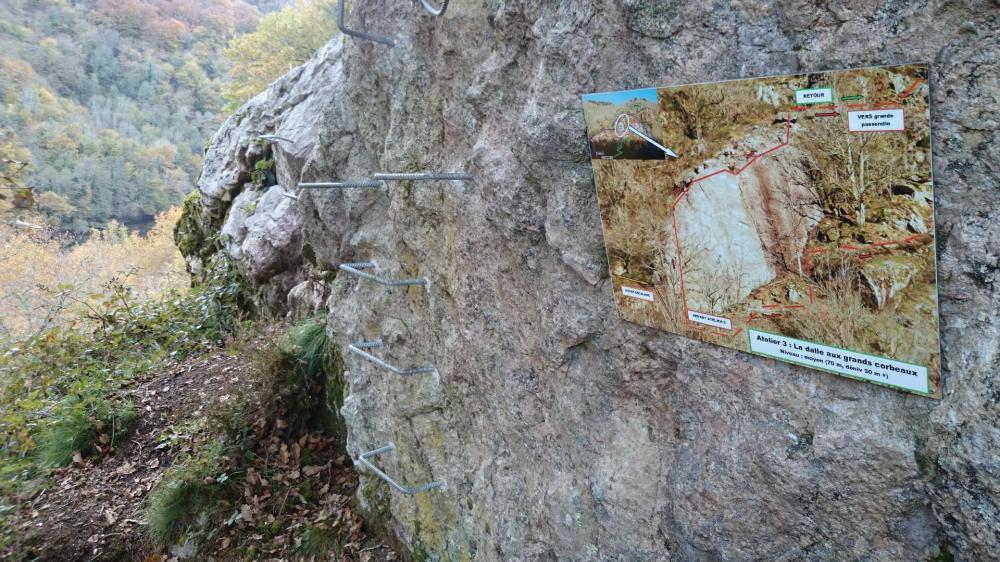 pancarte d' information et départ de l' atelier 3 à la via de la Dordogne pancarte d' information et départ de l' atelier 3 à la via de la Dordogne