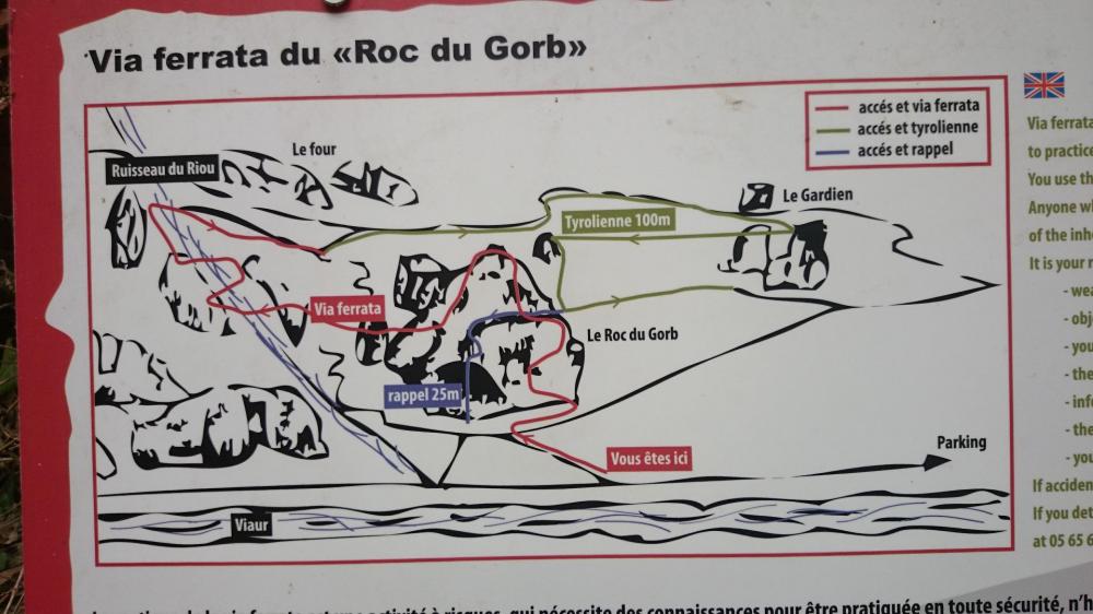 Itinéraire de la via ferrata du Roc du Gorb