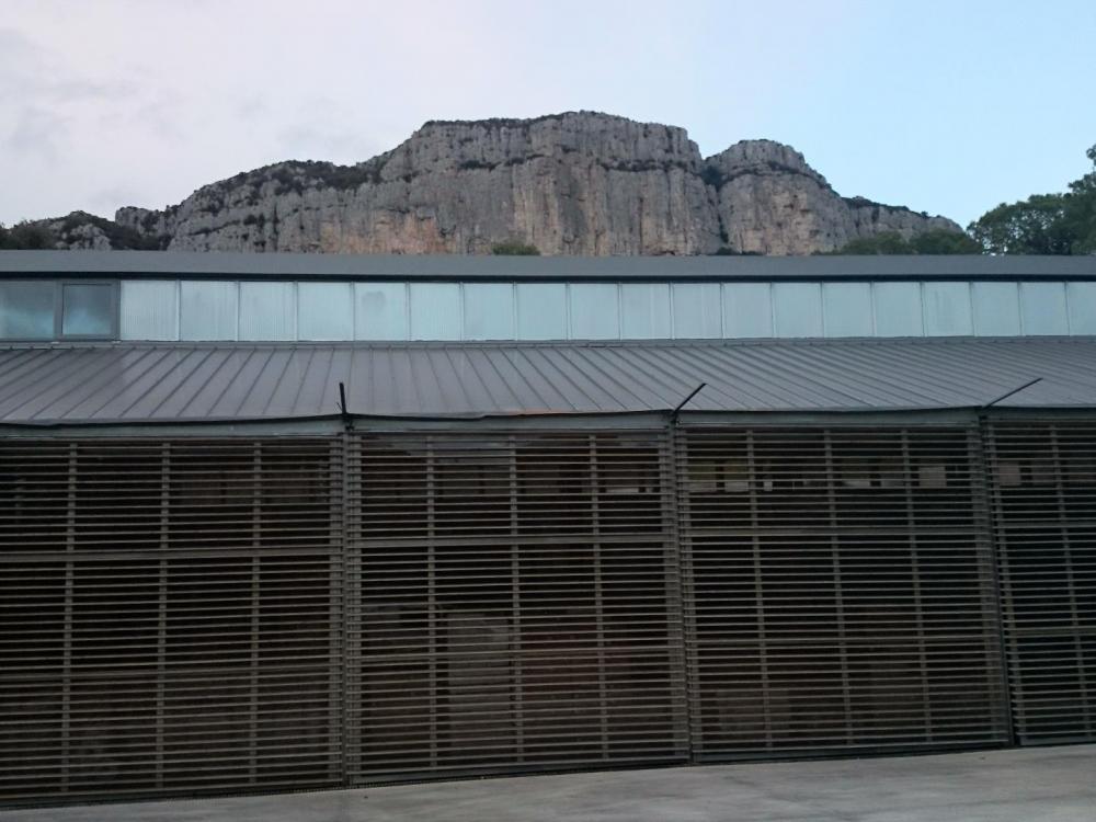 Les installations du domaine de l' Hortus sour la montagne du même nom !